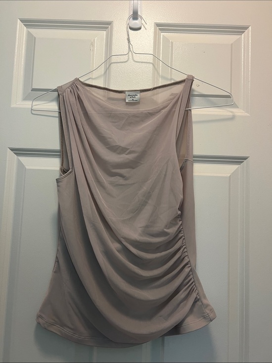 Abercrombie & Fitch Tops - Abercrombie & Fitch Light Taupe Draped Sleeveless Top